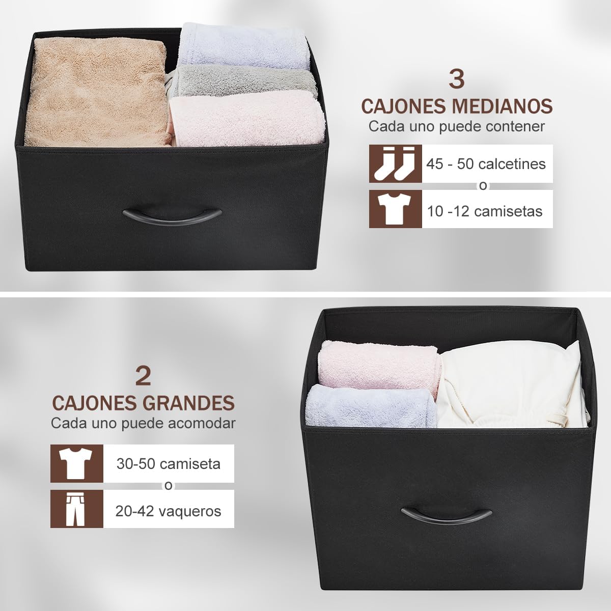 cajonera para recamara, Comoda cajonera para recamara, cajonera de Madera cajonera para Ropa, 5 espaciosos cajones, 83.06 * 28.96 * 74.17cm Negro