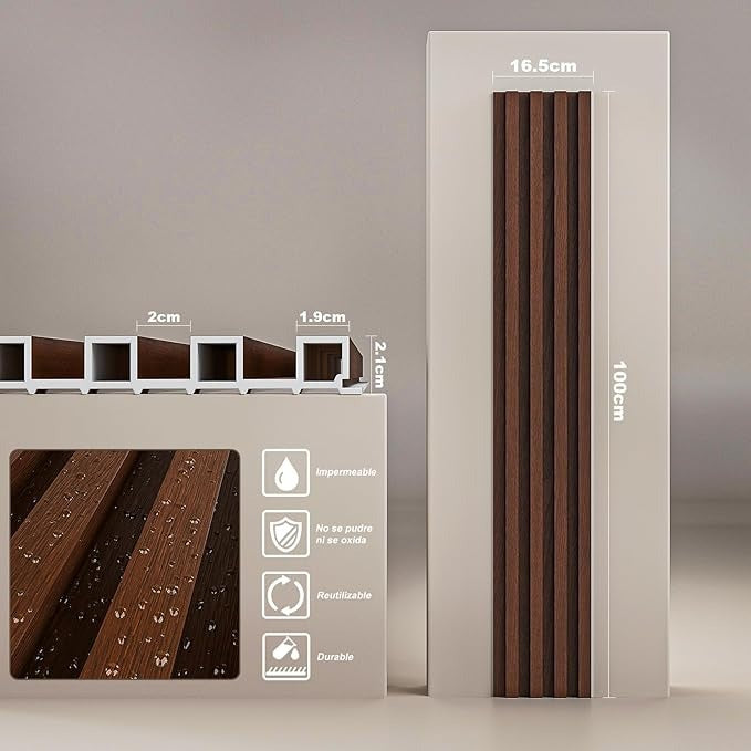 Paneles Decorativos 3D en PVC Lambrín – 12 Piezas (2㎡), Ideal para Paredes de Hogar y Oficina