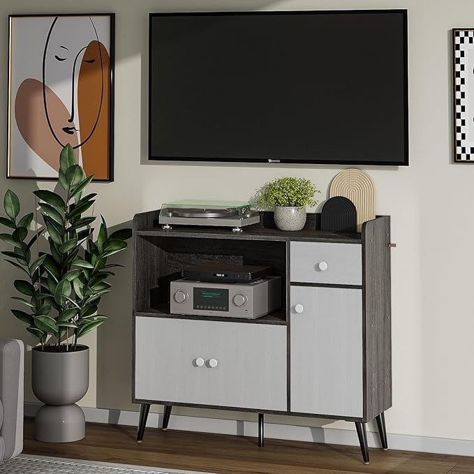 Mueble Multiusos Moderno – Cocina, Sala o Recámara, con Cajones y Puertas, Estilo Elegante, 90x30x83 cm