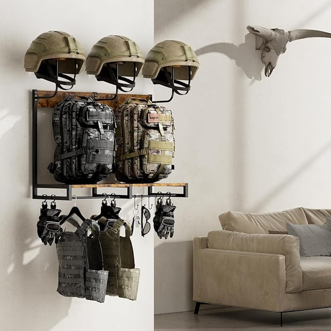 Soporte para Casco de Moto 3 Ganchos – Multifuncional 4 en 1 para Almacenamiento y Exhibición