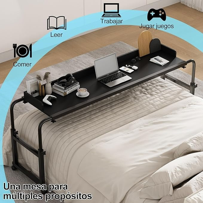 Mesa para Laptop en Cama – Escritorio Elevable Minimalista con Ruedas y Altura Ajustable