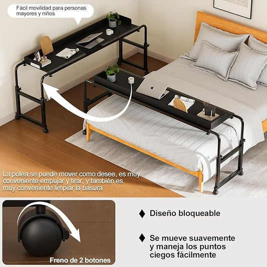 Mesa para Laptop en Cama – Escritorio Elevable Minimalista con Ruedas y Altura Ajustable