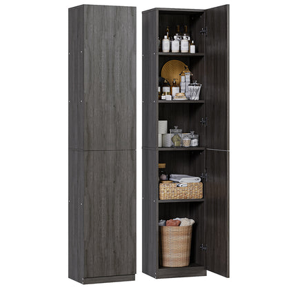 Gabinete Alto y Estrecho Multiusos con Puertas – 5 Compartimentos
