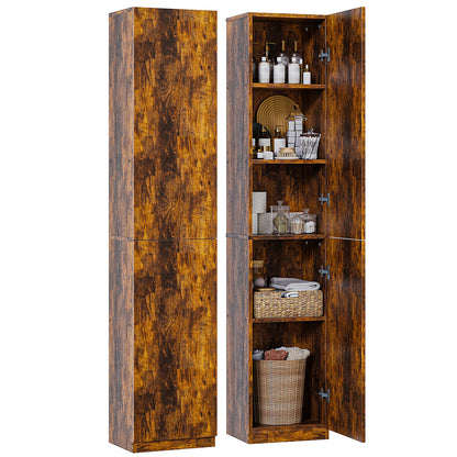 Gabinete Alto y Estrecho Multiusos con Puertas – 5 Compartimentos