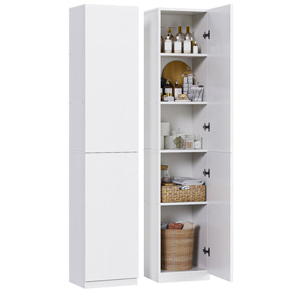 Gabinete Alto y Estrecho Multiusos con Puertas – 5 Compartimentos