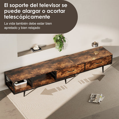 SIMPLE HOGAR Mueble para TV,Centro de Entretenimiento para TV,Longitud Ajustable del Mueble de TV (Modelo telescópico)
