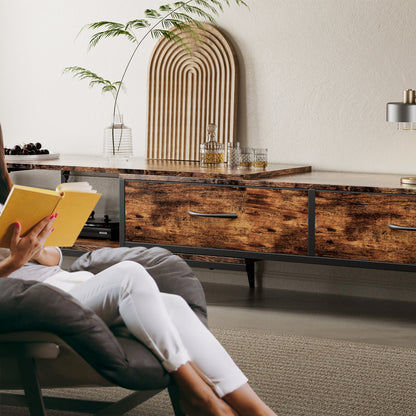 SIMPLE HOGAR Mueble para TV,Centro de Entretenimiento para TV,Longitud Ajustable del Mueble de TV (Modelo telescópico)