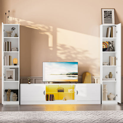 Gabinete Alto y Estrecho Multiusos con Puertas – 5 Compartimentos