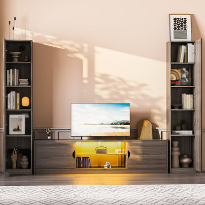 Gabinete Alto y Estrecho Multiusos con Puertas – 5 Compartimentos