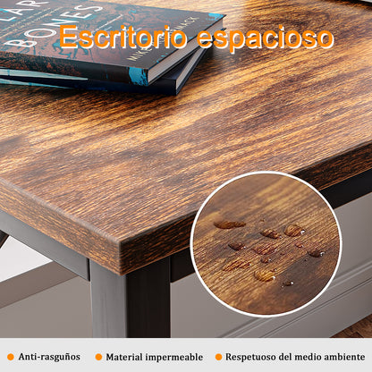 Escritorio Minimalista,Fácil de armar Escritorio Gamer,Escritorio para computadora de Color Retro de 120 * 60 CM Que Puede Transportar Pantallas duales.