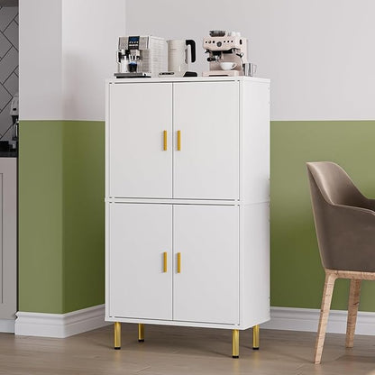 Simple Hogar Gabinete de Baño 5 Niveles con Estantes Ajustables y Patas Doradas – Organizador para Baño, Sala o Dormitorio