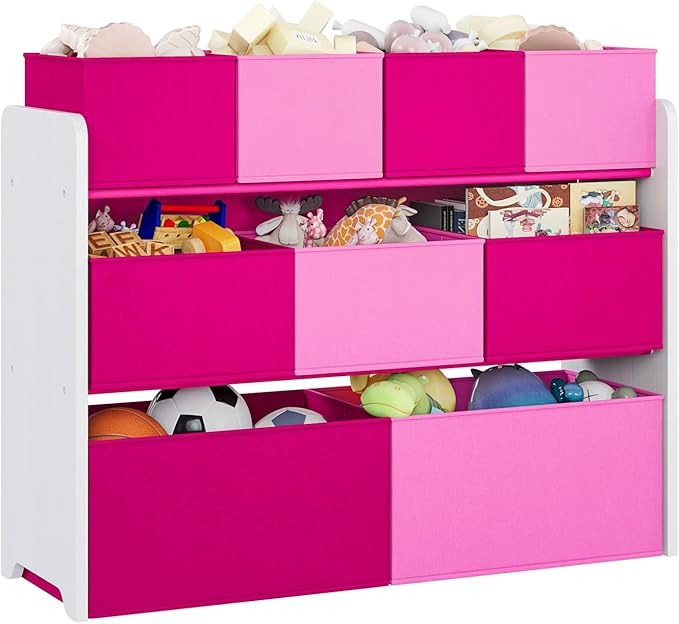 Organizador de Juguetes Grande con 9 Cajas de Colores – Ideal para Cuartos Infantiles y Salas de Juego | HOYRR Juguetero