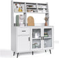 Alacena de Cocina Simple Hogar – Gabinete Multiusos con Puertas de Cristal Templado y Cajones de Madera, Compacto y Fácil de Instalar