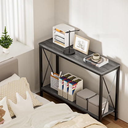 Credenza recibidor de Madera de 2 Capas Gris,Estilo Moderno Mesa de Entrada,Fácil de Montar Mesa recibidor,Las Dimensiones de la Mesa recibidor Entrada Son 102 * 30 * 70.5(CM)