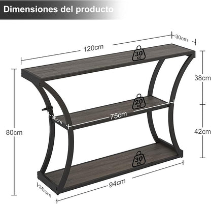 Simple Wisdom Credenza 120CM – Mesa de Entrada Minimalista con 2 Cajones, Ideal para Recibidor, Pasillos y Salones