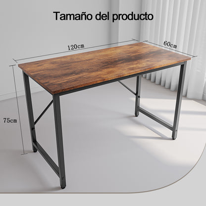 Escritorio Minimalista,Fácil de armar Escritorio Gamer,Escritorio para computadora de Color Retro de 120 * 60 CM Que Puede Transportar Pantallas duales.