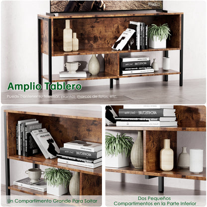 120 CM Grande Mesa para TV,Mueble de TV Abierto de 2 Niveles,Apto para Salón y Dormitorio,El Tamaño es 120 CM × 30 CM × 63 CM.