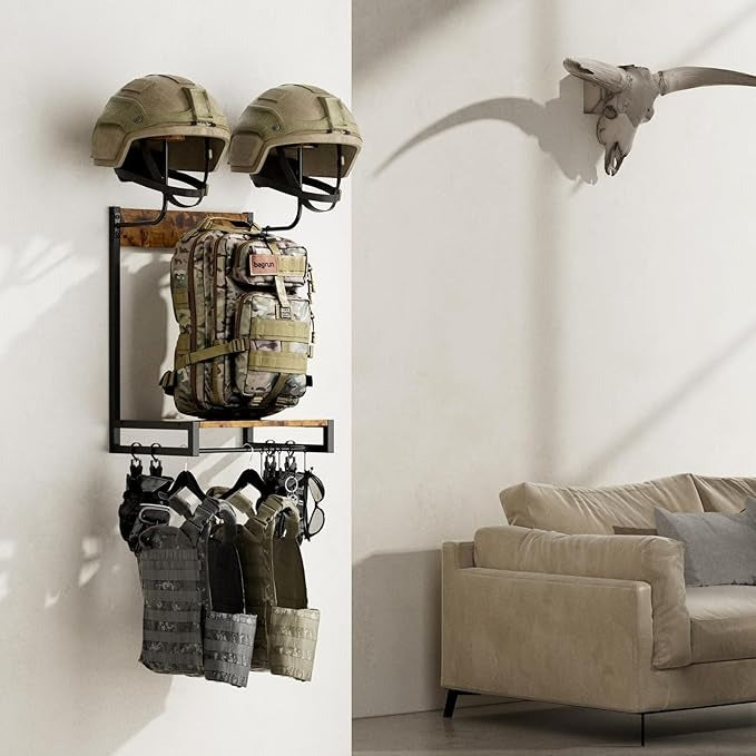 Soporte para Casco de Moto XL – Multifuncional 4 en 1, Montaje en Pared, Almacenamiento y Exhibición de Cascos y Accesorios