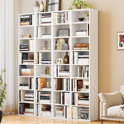Librero Organizador de 8 Niveles, 180 cm Alto, Estilo Minimalista de Madera con Fijación a la Pared – Ideal para Sala, Cocina o Baño