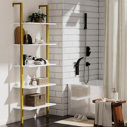 Librero de Pared de 5 Niveles – Estante Organizador Minimalista para Sala, Oficina y Recámara