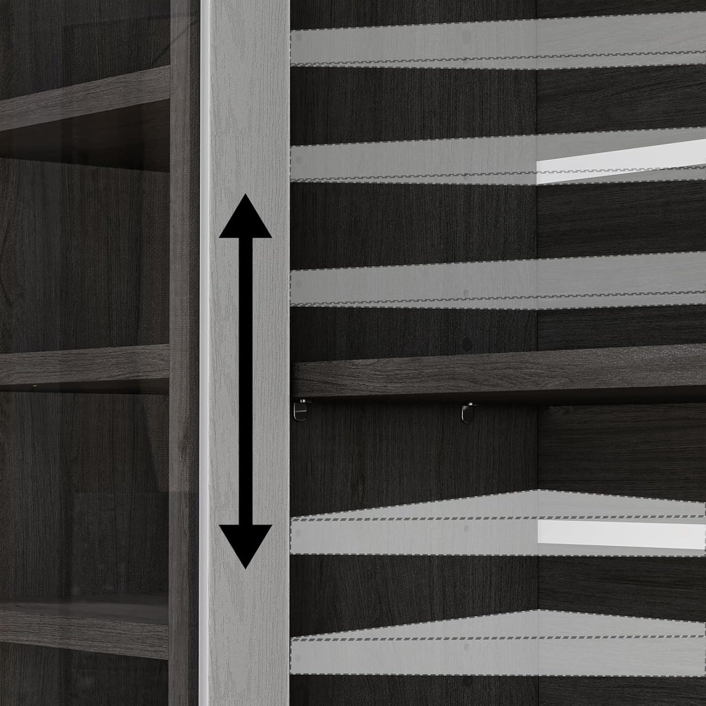 Alacena Moderna para Cocina y Comedor – Puerta de Vidrio Templado, Diseño Corredizo, Gris 120x90x35 CM