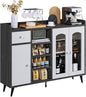 Alacena Moderna para Cocina y Comedor – Puerta de Vidrio Templado, Diseño Corredizo, Gris 120x90x35 CM
