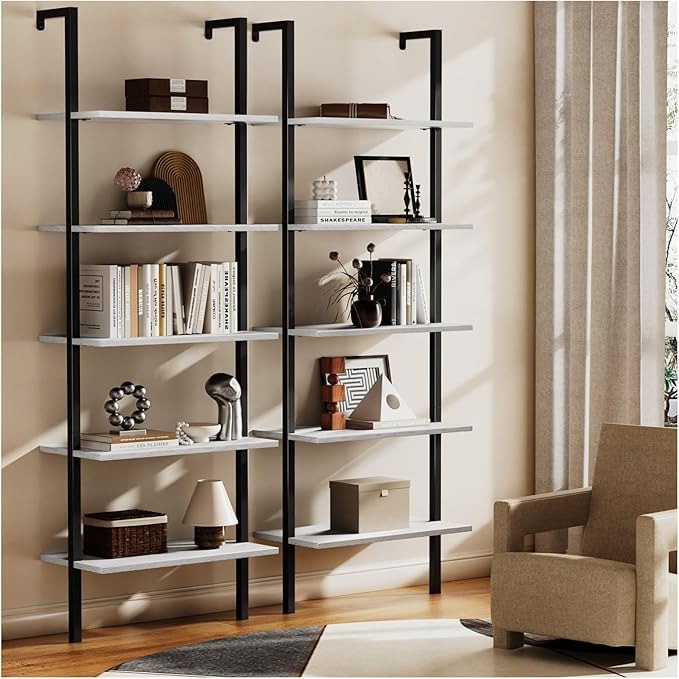 Librero de Pared de 5 Niveles – Estante Organizador Minimalista para Sala, Oficina y Recámara