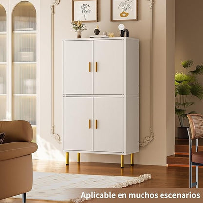 Simple Hogar Gabinete de Baño 5 Niveles con Estantes Ajustables y Patas Doradas – Organizador para Baño, Sala o Dormitorio