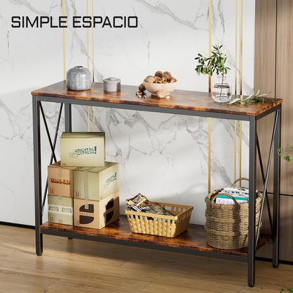 Credenza recibidor con particiones Dobles,Estilo Moderno de Madera Color Vintage Recibidor de Entrada Mueble,Mesa recibidor tamaño 102 * 30 * 70.5(CM)