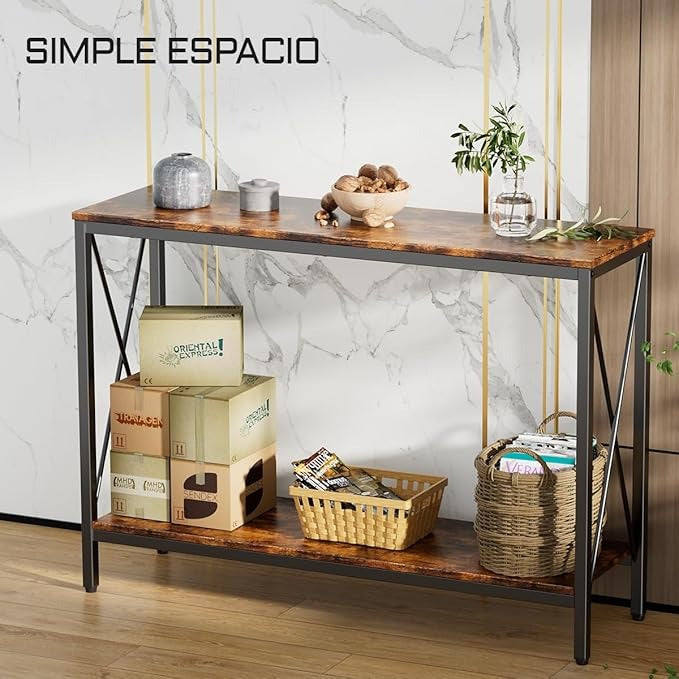 Credenza Recibidor Moderno – Mueble Vintage con Particiones Dobles, Estilo Madera, 102x30x70.5 cm