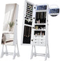 Espejo Joyero con Luces LED y Llave | Espejo Organizador de Pie y de Puerta con Almacenamiento para Joyería – 155×42×36 cm