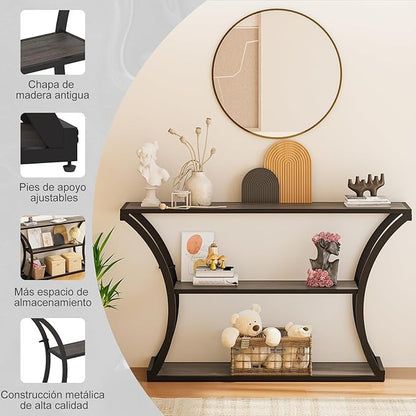 Simple Wisdom Credenza 120CM – Mesa de Entrada Minimalista con 2 Cajones, Ideal para Recibidor, Pasillos y Salones