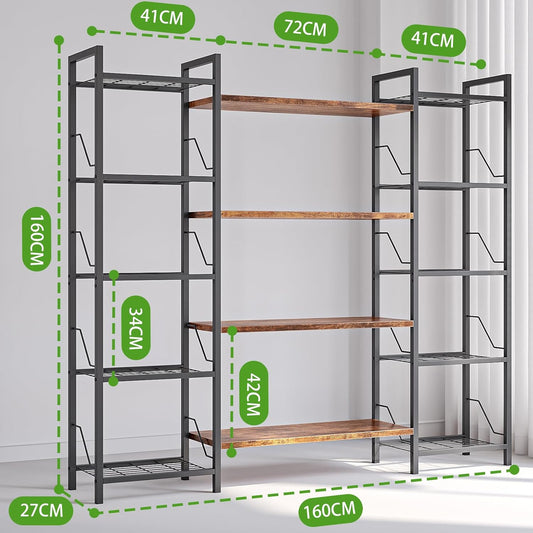 Librero,Librero Madera,Grande Librero Minimalista,Librero Organizador,Apto para Hogar y Oficina,Las Dimensiones Son 161x 27 x 160 CM.(Color Retro)