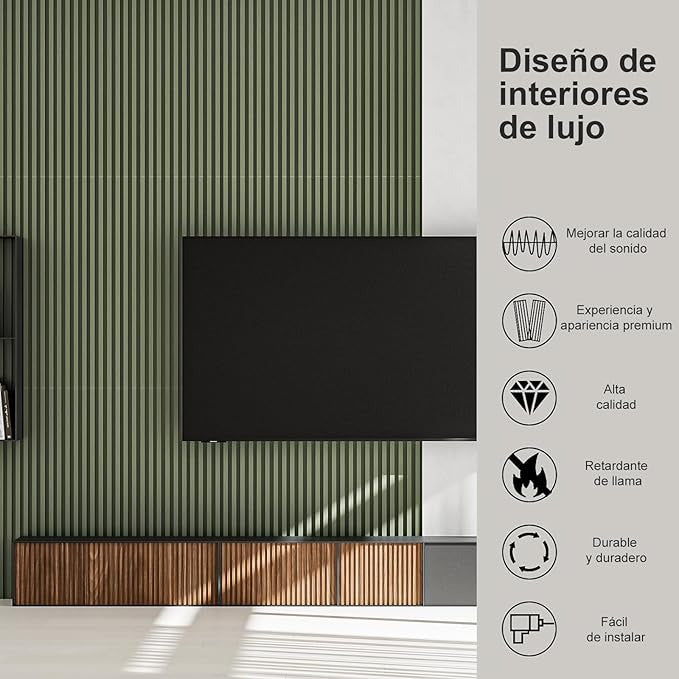 Paneles Decorativos 3D en PVC Lambrín – 12 Piezas (2㎡), Ideal para Paredes de Hogar y Oficina