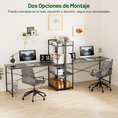 Escritorio Minimalista de Madera 120×60 cm con Repisas | Escritorio de Oficina XXL para Hogar u Oficina