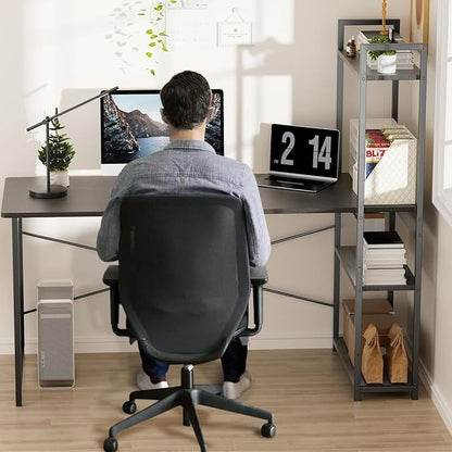 Escritorio Minimalista de Madera 120×60 cm con Repisas | Escritorio de Oficina XXL para Hogar u Oficina