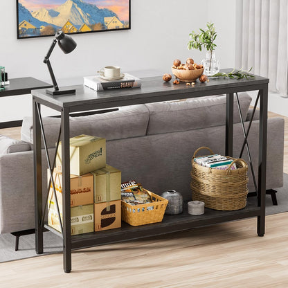 Credenza recibidor de Madera de 2 Capas Gris,Estilo Moderno Mesa de Entrada,Fácil de Montar Mesa recibidor,Las Dimensiones de la Mesa recibidor Entrada Son 102 * 30 * 70.5(CM)