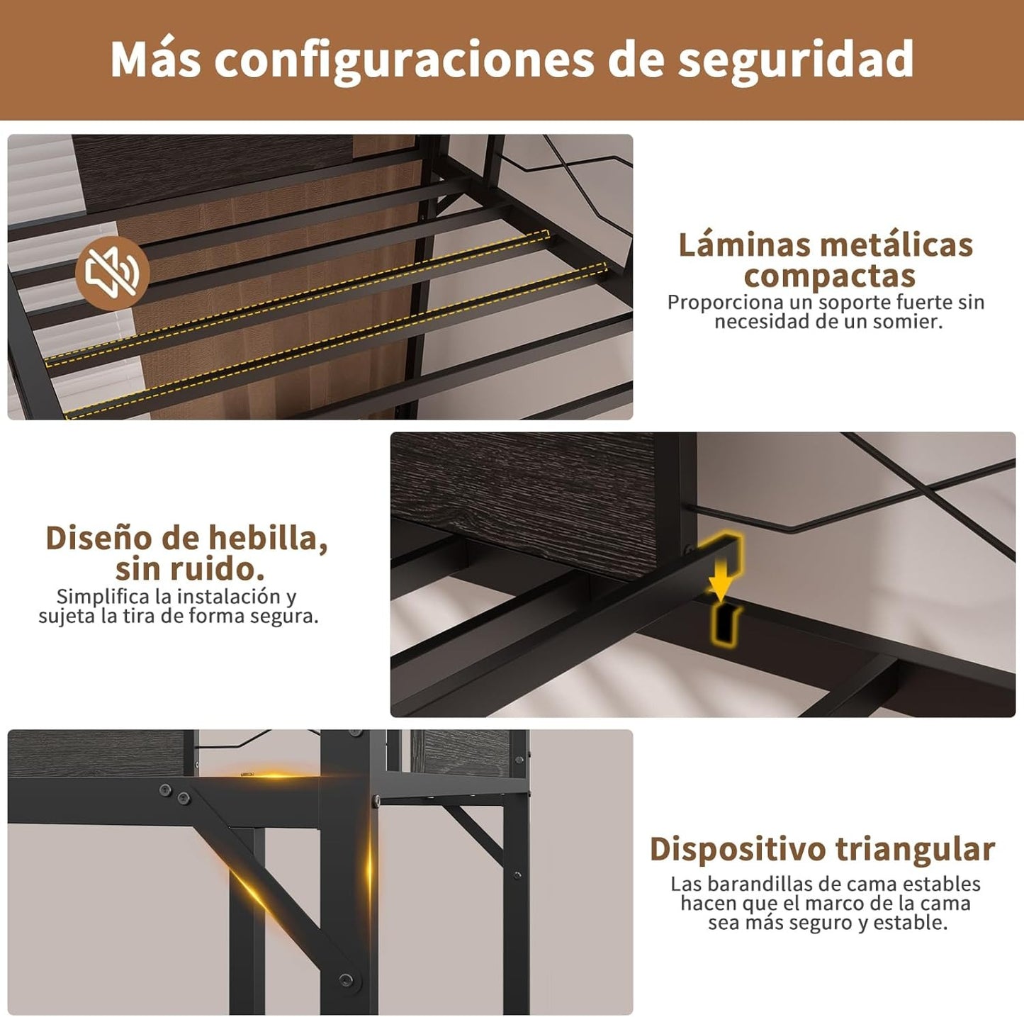 Litera Individual y Matrimonial de Hierro y Madera | Fuerte, Estable y Segura con Barandillas y Escalera – Ideal para Adultos y Hogar