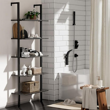 Librero de Pared de 5 Niveles – Estante Organizador Minimalista para Sala, Oficina y Recámara