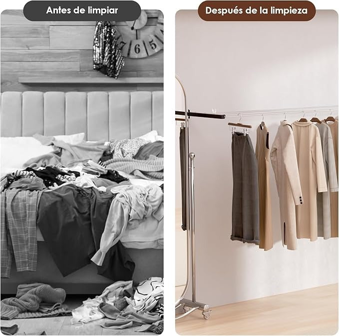 HOYRR Tendedero Plegable de Pared – Retráctil, 20 m de Cuerda, 30 Clips, Ideal para Dormitorios, Balcones y Espacios Pequeños