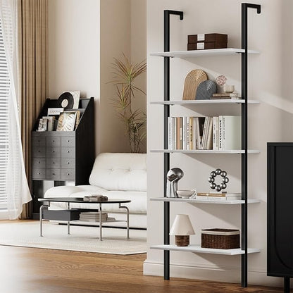 Librero de Pared de 5 Niveles – Estante Organizador Minimalista para Sala, Oficina y Recámara
