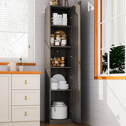 Gabinete Alto y Estrecho Multiusos con Puertas – 5 Compartimentos