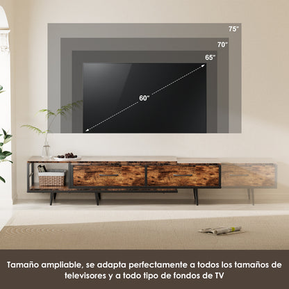 SIMPLE HOGAR Mueble para TV,Centro de Entretenimiento para TV,Longitud Ajustable del Mueble de TV (Modelo telescópico)