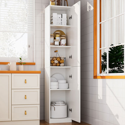 Gabinete Alto y Estrecho Multiusos con Puertas – 5 Compartimentos