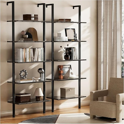 Librero de Pared de 5 Niveles – Estante Organizador Minimalista para Sala, Oficina y Recámara