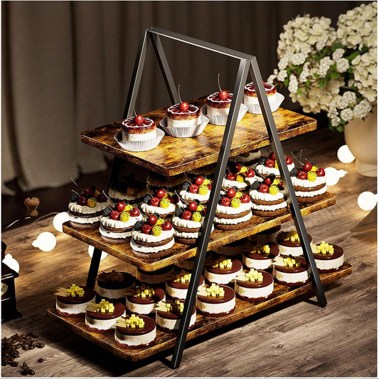 Soporte para Cupcakes, Set de Exhibición para Mesa de Postres, Soporte para 50 Cupcakes, Stand para Eventos de Vendedores, Tamaño 17.5 x 8.74 x 15.75 pulgadas