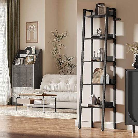 Librero Trapezoidal de 5 Capas – Estante Organizador Minimalista Multiusos para Sala, Oficina, Dormitorio y Cocina