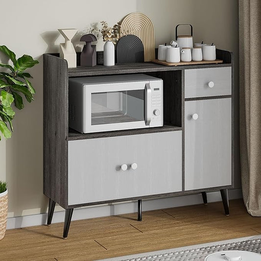 Mueble Multiusos Moderno – Cocina, Sala o Recámara, con Cajones y Puertas, Estilo Elegante, 90x30x83 cm