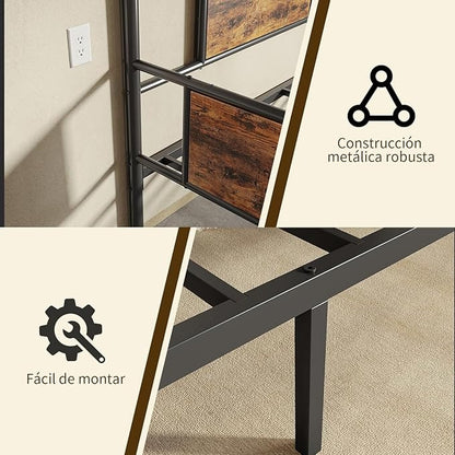 Sofá Cama Individual 100x190 cm – Base de Hierro y Madera, Estructura Resistente para Sala o Dormitorio