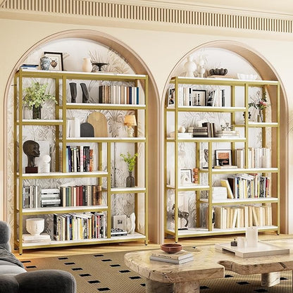 Librero de Madera Minimalista de 8 Niveles – Organizador Abierto de 180 cm para Sala u Oficina en Casa